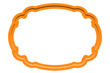 Beautiful oval shaped photo frame design with transparent background