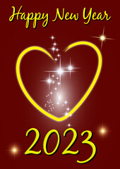 Happy New Year 2023, Bonne Année 2023, carte de voeux