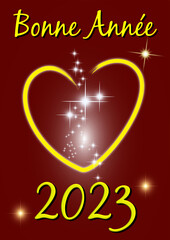 Happy New Year 2023, Bonne Année 2023 carte de voeux