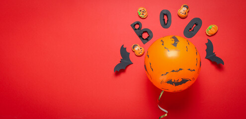 Concept of Halloween, Halloween balloon, space for text