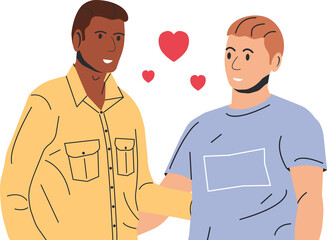 Fototapeta premium Multiethnic gay man couple