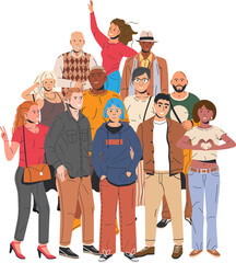 Diverse multicultural and multiracial people group