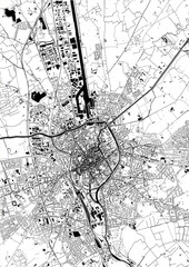 map of the city of Bruges, Belgium