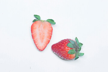 Strawberry white background close up