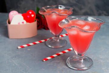 Valentines dinner, romantinc scenes close up