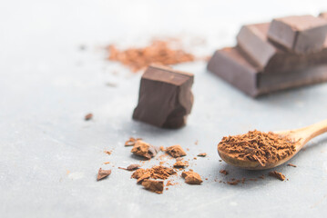 dark chocolate stack close up
