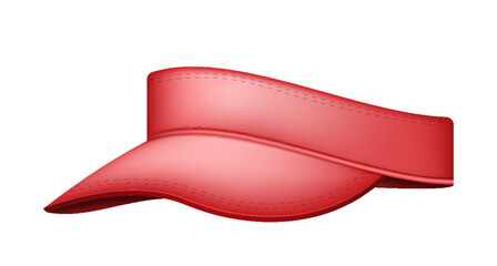 Realistic visor cap. 3d red sport headdress for protection eyes from sun. Basic headwear