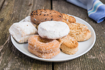 polvorones typical spanish close up