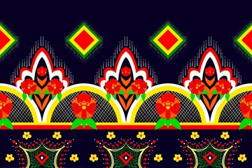 pattern with flowers beautiful square Fabric pattern with beautiful orange flowers.