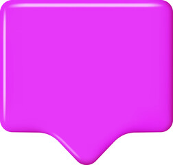 3D Purple Blank Speech Bubble