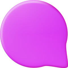 3D Purple Blank Speech Bubble