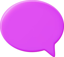 3D Purple Blank Speech Bubble