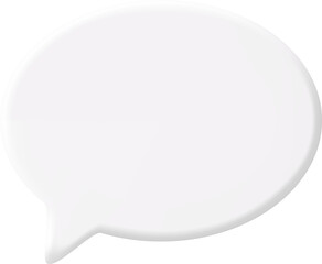 3D White Blank Speech Bubble