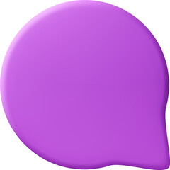 3D Purple Blank Speech Bubble