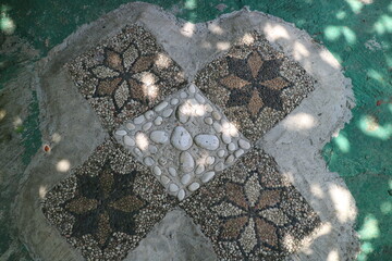 floor decoration made of several floors with abstract images