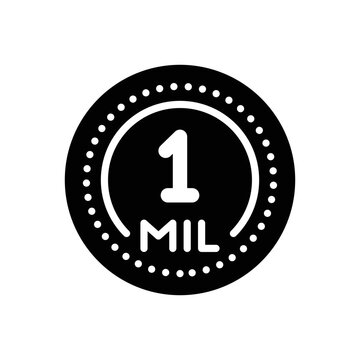 Black Solid Icon For Mil One Million