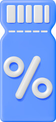 3d Coupon with Percent Symbol