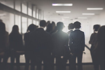 Fototapeta premium Illustration of a group of Businesspeople from behind