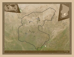 Guera, Chad. Low-res satellite. Labelled points of cities