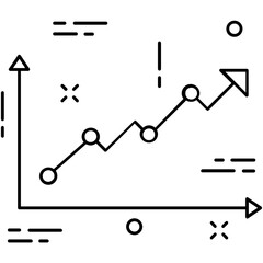 Growth Chart Line Vector Icon