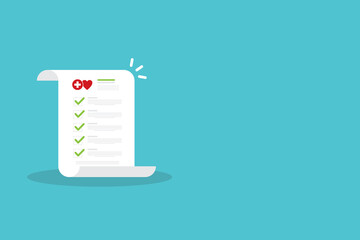 Medical report, medical document, health insurance.