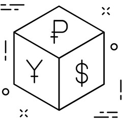 Currency Symbols Line Vector Icon