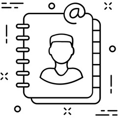 Phone Book Line Vector Icon