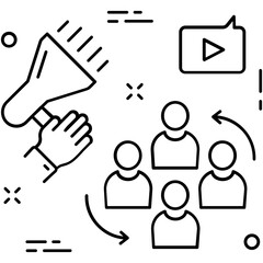 Marketing Line Vector Icon
