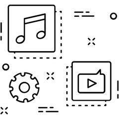 Media Line Vector Icon
