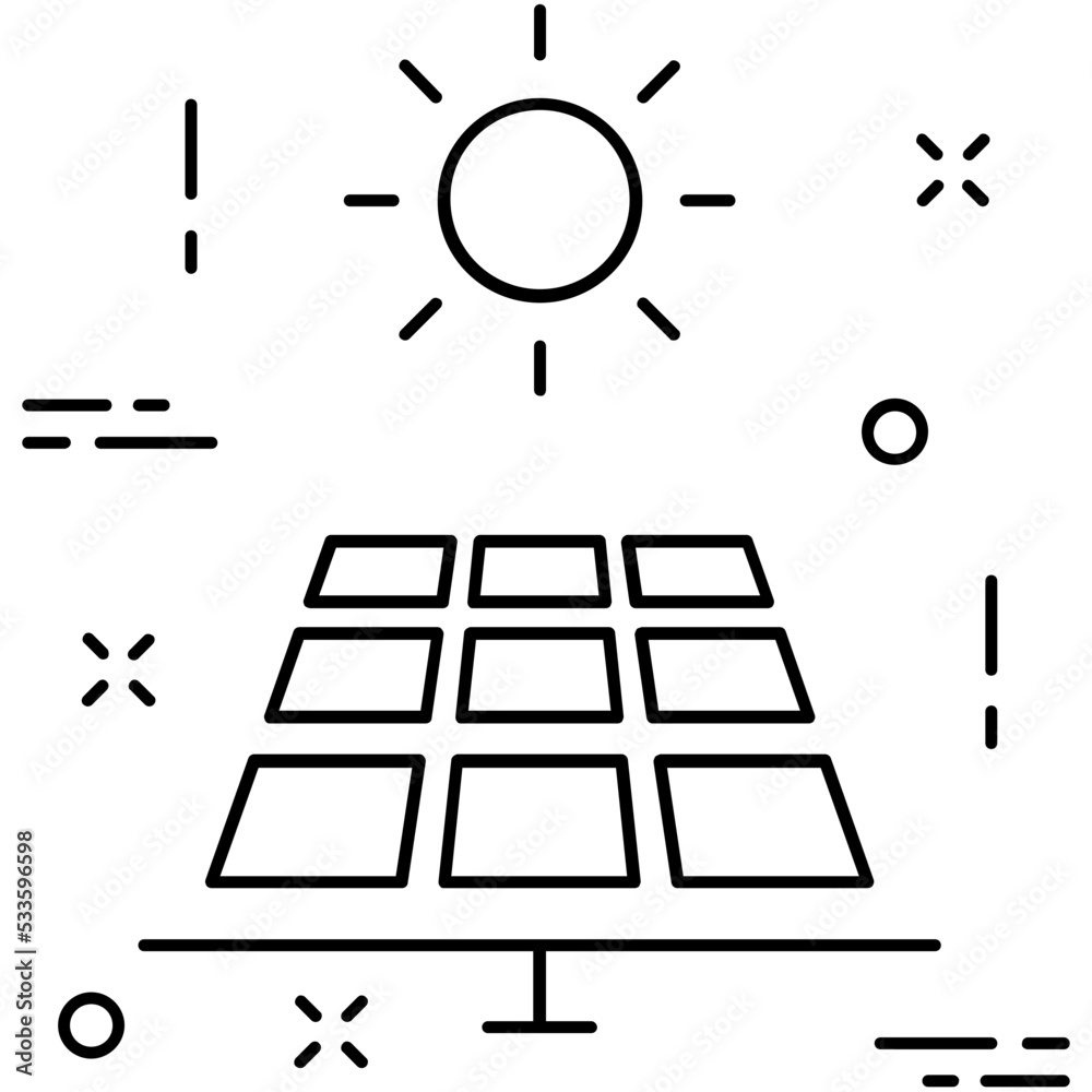 Canvas Prints Solar Panel Line Vector Icon