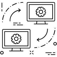 Obraz premium Monitor Settings Line Vector Icon