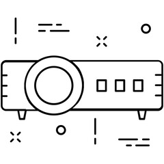 Projector Line Vector Icon