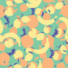 Obraz na płótnie Canvas Seamless repeating pattern of fruits