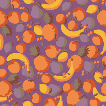 Seamless repeating pattern of fruits