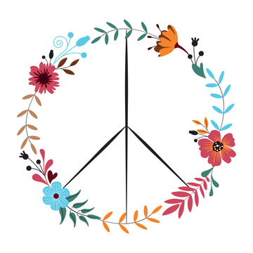 Flower pacific. Pacificus is an international symbol of peace, disarmament, and the anti—war movement. Vector illustration isolated on a white background for design and web.