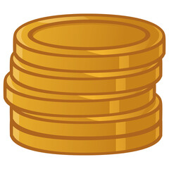 Gold Coins Cash Money Piles Stack Illustration Icon