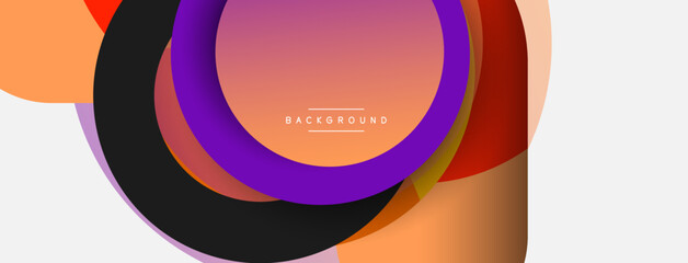 Vector round shapes circles minimal geometric background. Vector illustration for wallpaper banner background or landing page