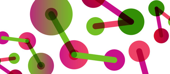 Abstract background. Round dots connected by lines. Trendy techno business template for wallpaper, banner, background or landing