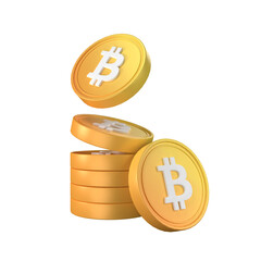 stack of gold bitcoin 3D