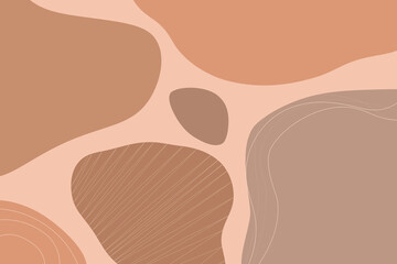 abstract modern pastel brown background with irregular shapes and lines