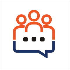 bubble talk with people face simple flat design vector.