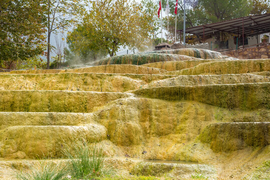 Karahayit Curative Red Spring in Denizli Province of Turkey