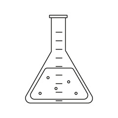 Black and white laboratory flask 1-01