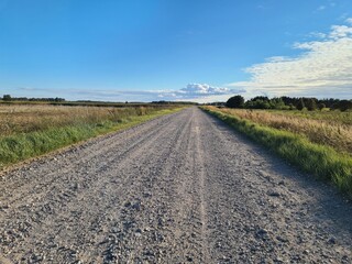 gravel road in the field