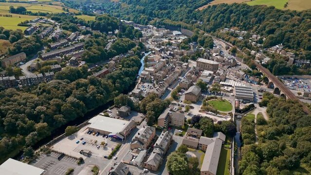 Aerial drone footage of Todmorden is small market town with a big industrial history.
Nestled in the Pennine hills Todmorden is an ideal base for walking, cycling, horse riding and bird watching.