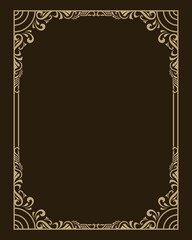 vintage frame design. ornament engraving and line art for jewelery frames, wedding invitations