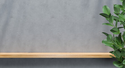 3d podium with shadow and texture wall for product presentation. 3D rendering.