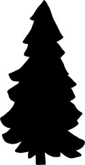 simplicity pine tree silhouette freehand drawing.