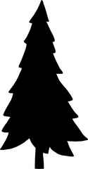simplicity pine tree silhouette freehand drawing.