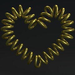 Golden Eternal Endless Love Heart Unique Spiral Jewelry Design - 533603105
